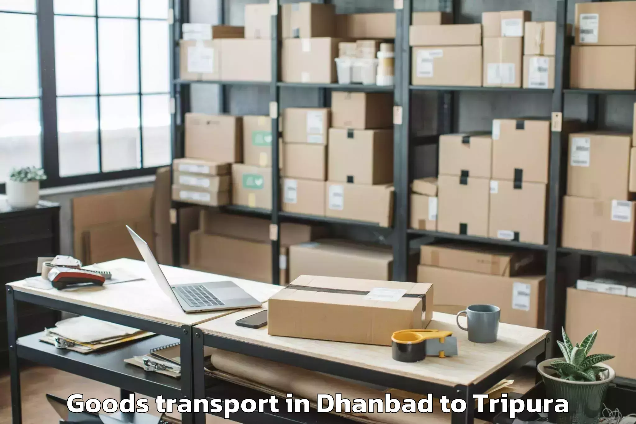 Book Dhanbad to Jampuijala Goods Transport Online